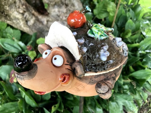 Igel keramik gartenstecker - igel,