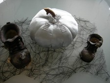 Shabby Deko Herbst Halloween  Stoffkürbis