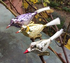 3 Antike Vögel Zum Anklemmen  Christbaumschmuck Weihnachtsschmuck 121