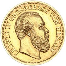 Hessen Ludwig IV. 20 Mark 1892