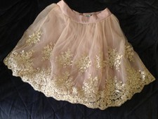 Chi Chi London Petite Tüllrock mit Stickerei, Rosa Gr. UK 14