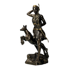 Artemis Diana griechische römische Göttin Statue Skulptur Figur Bronze effekt