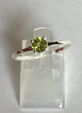 Silberring aus 925 Silber mit echtem Peridot, fein, Gr. 46 bis Gr. 64