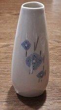 Blumenvase Vase Ilmenau Porzellan Graf von Henneberg Weiß mit Blauen Blumen