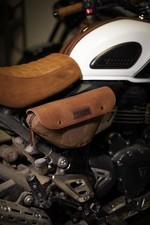 Tabakbraune Leder & Canvas