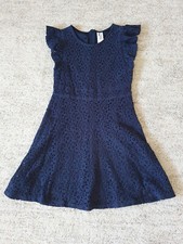 Mädchen  Kleid Gr.146/152 ,Yigga, Spitze,doppellagig dunkelblau wie Neu