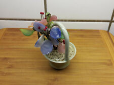 Vintage Jadeblumen Bonsai in Keramikschale China aus Sammlung