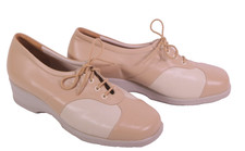 Fasan Schnürschuhe Damen Schuhe Leder Gr. 40,5 beige Wechselfußbett Komfort CR65