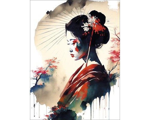 Leinwandbild geisha 57x77 - leinwandbild,