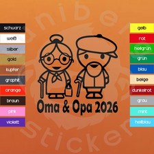 AUTO AUFKLEBER  Oma & Opa