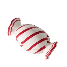 Vorratsdose Weihnachten Candie Bonbon rot/weiß gestreift aus Porzellan H10,5cm