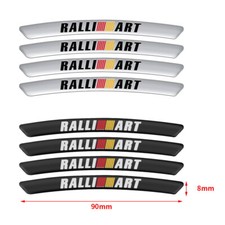 4 x For Mitsubishi Ralliart Emblem Logo 3d Felgen Aufkleber Auto 90mm x 8mm NEW