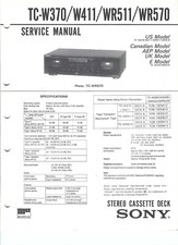 Sony Original Service Manual für TC-W 370 /411 /511 /WR 570