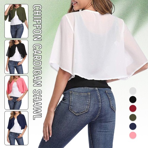 Damen-Chiffon-Bolero-Cardigan