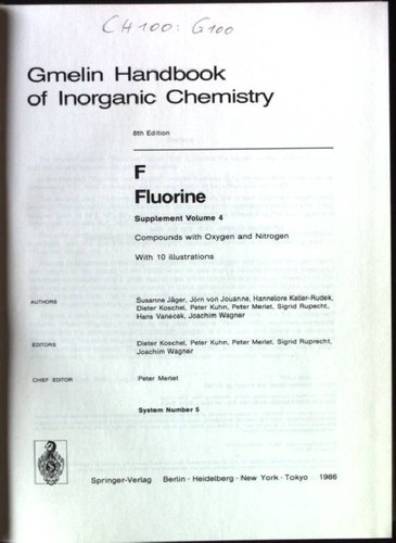 Gmelin handbook inorganic - of,