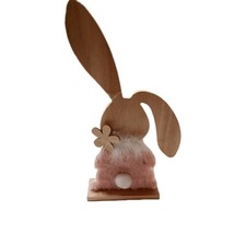 Osterhasen Figur Groß Holz und Plüsch 