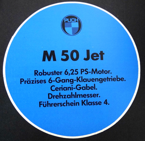 Werbe aufkleber puch - m, jet
