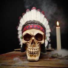 Indianer Totenkopf Skulptur