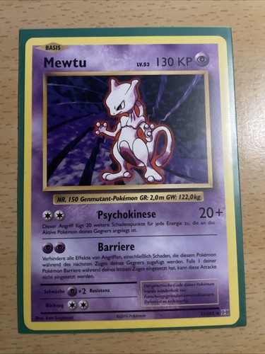 Pokémon karte mewtu 108 - pokémon, 51/108