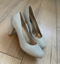 Super Me Sommer Damenpumps Gr. 39 Schuhe silber Glitzer Absatzschuhe sexy