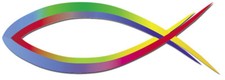 Fischaufkleber-Regenbogen