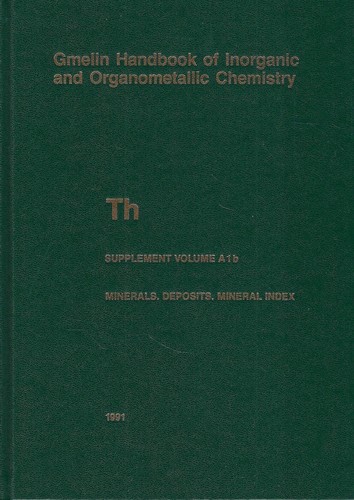 Thorium supplement volume a - thorium,