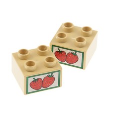 2x Lego Duplo Bau Stein 2x2x1