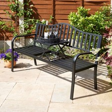 Schwarze Gartenbank Loveseat