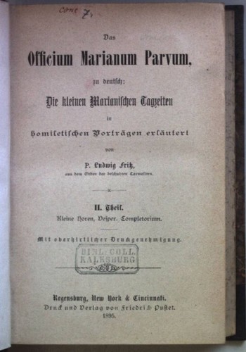Das officium marianum parvum - das,