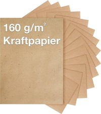 100x Blatt Kraftpapier DIN A4 - 160 g/m² - Nachhaltige Naturpapier - Druckpapier