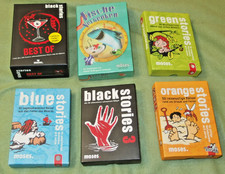 MOSES SPIELE PAKET Black Stories 3 Best of Orange Blue Green Fische versenken