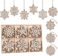 18 x Schneeflocken aus Holz,9
