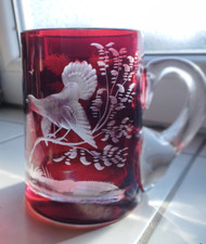 Böhmisches Glas Humpen rot