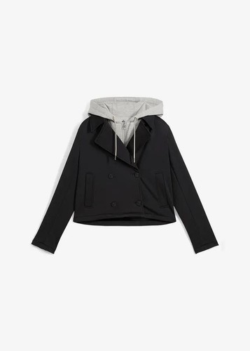 Jacke mit abgesetzter - , kapuze