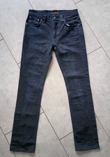 Nudie Jeans Thin Finn Jeans W30 L32 dunkel blau Herren Made in Italy Wie Neu
