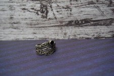 Ring aus 925 Silber fein ziseliert Markasite + kleiner Onyx Vintage Schmuck