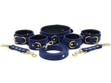Bondage Set Pure-Elegance Royalblau Fessel Set Leder Look Art.Nr. 7316