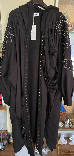 Sweat jacke long mit - sweat, nieten