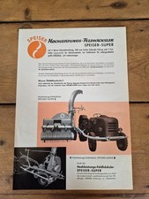 Orig. Schlepper Prospekt Speiser Super Feldhäcksler Traktor Güldner Fendt Eicher