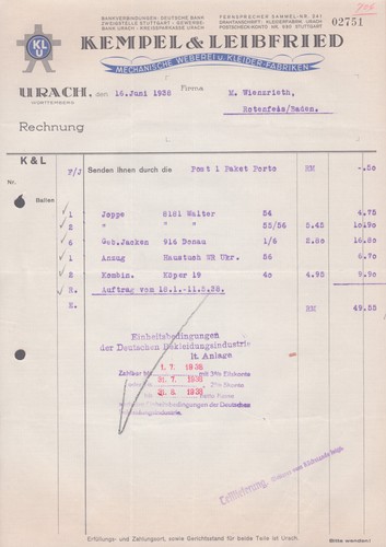 Rechnung kempel leibfried - rechnung,