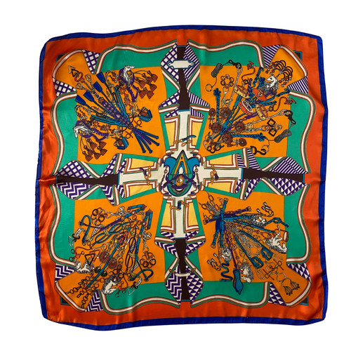 Vintage silk scarf heraldic - silk,