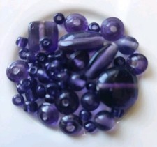 Hobbyauflösung ❤️ Konvolut Glasperlen Mix Lila ~ 4 - 14 mm KNORR prandell ❤️ D