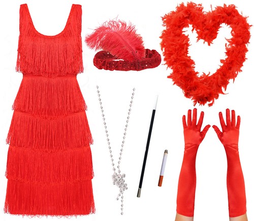 Deluxe rotes flapper - deluxe, kostÜm