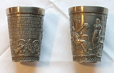 2 kleine Zinn-Becher 5,5 cm