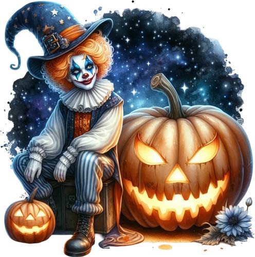 Farbe halloween clown wandbild - halloween,