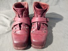 Braune Leder Schuhe Skischuhe