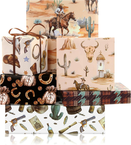 Western-Cowboy-Geschenkpapier