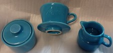 Melitta Kindergeschirr Kaffeefilter Zuckertopf Milchgiesser Blauton gebraucht