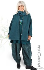 LAGENLOOK Boucle Blazer Jacke Glocken petrol XL-XXL-XXXL 44 46 48 50 52 54 56 58