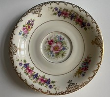 Rosenthal IVORY Bavaria unterteller geblümt Vintage elfenbeinfarben Blumen gold